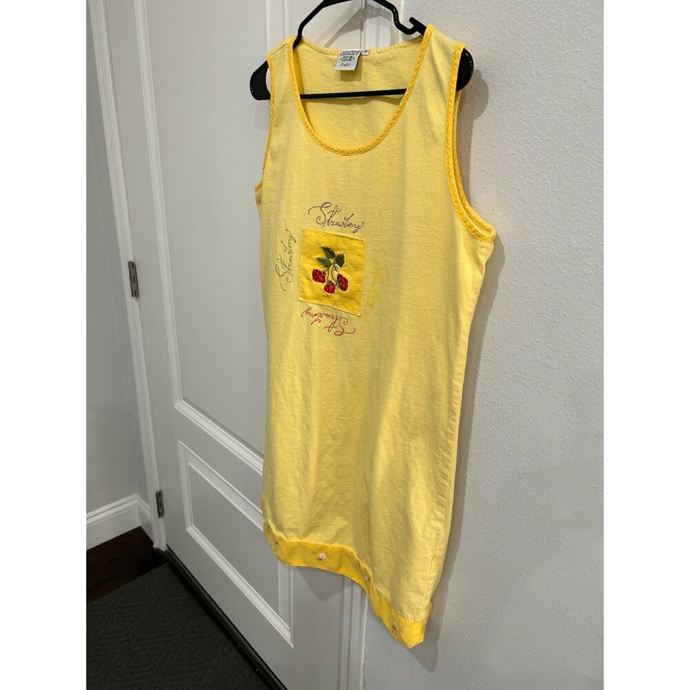 Johnny Was Strawberry Embroidery Floral Hem Sleeveless Tank Dress Medium Comfort - Picture 3 of 10